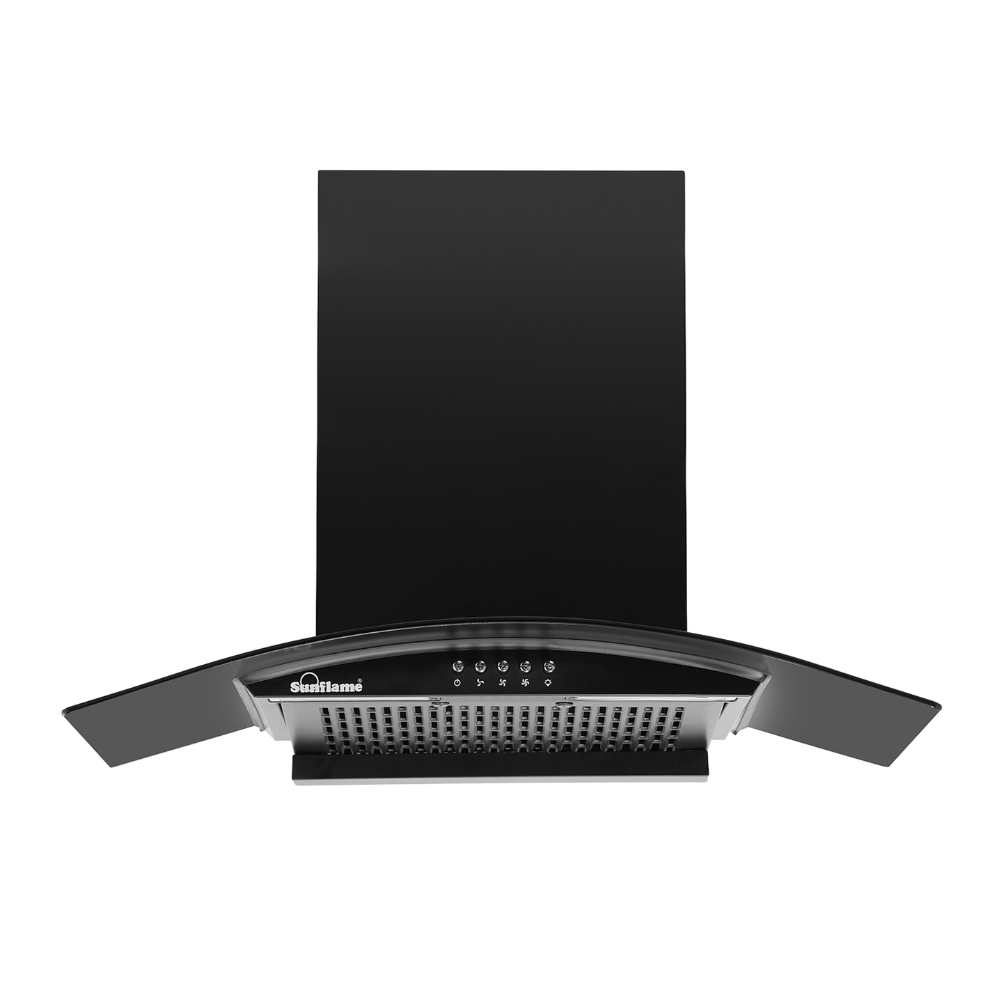 Sunflame Naples 60 cm Filterless Chimney | 1100 m³/h High Suction Capacity | 2-Year Product and 8-Year Motor Coverage by Sunflame | Push Button Control | 3-Speed Exhaust Fan | Dual LED Lights