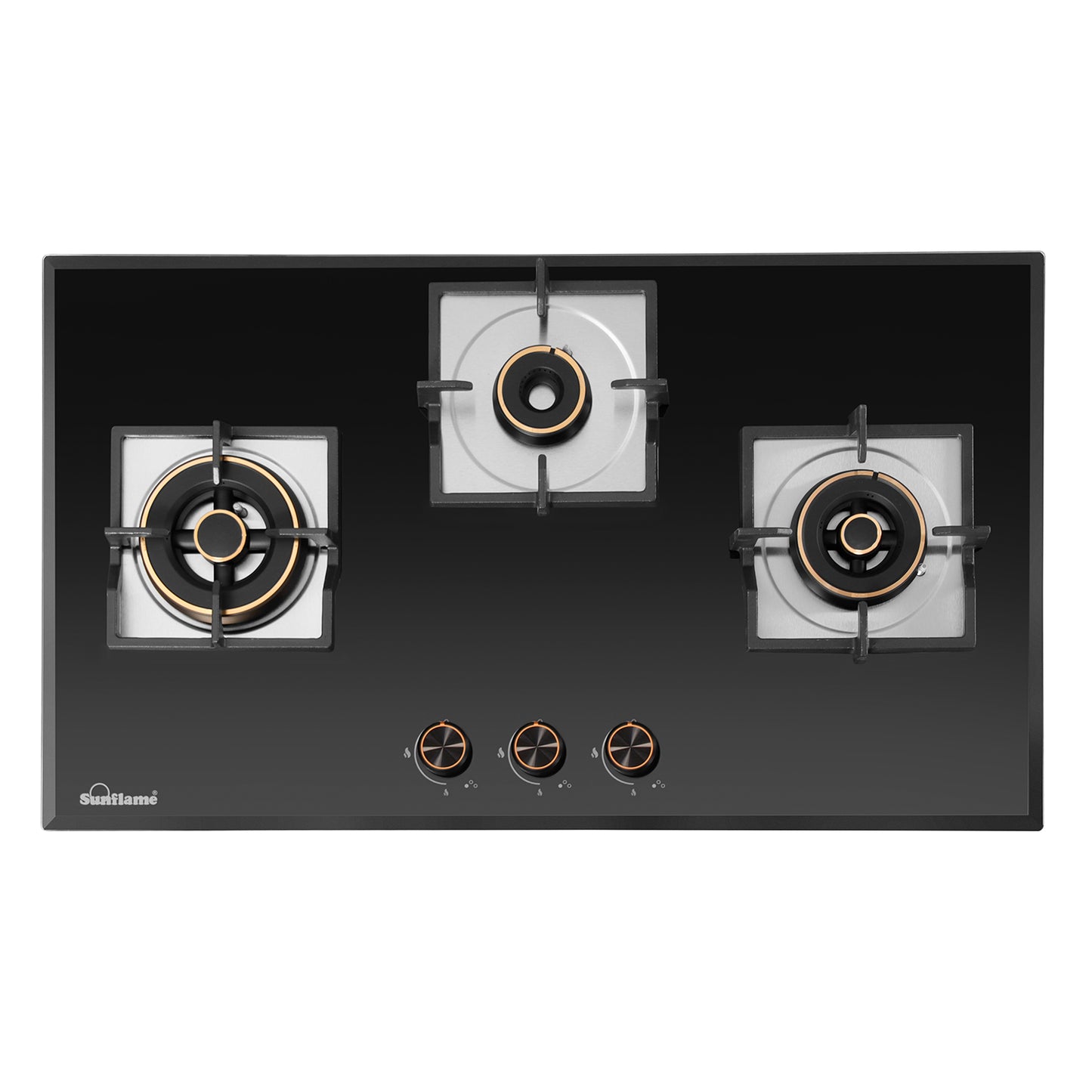3 Burner Built-In & Countertop Flexi Hob 78 cm Wide | Bevelled Edges
