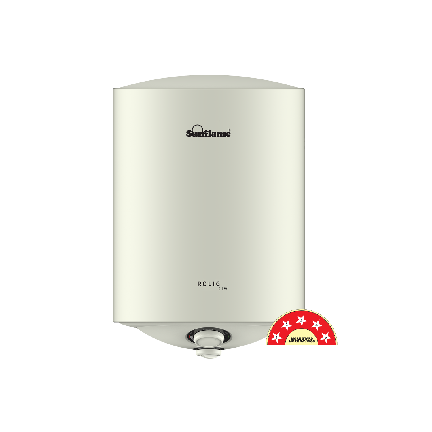 Sunflame Rolig 3kW Geyser 15 Litre Water Heater 33% Faster Heating Suitable for Hard Water Energy Efficient Star Rating Advanced 4-layered
