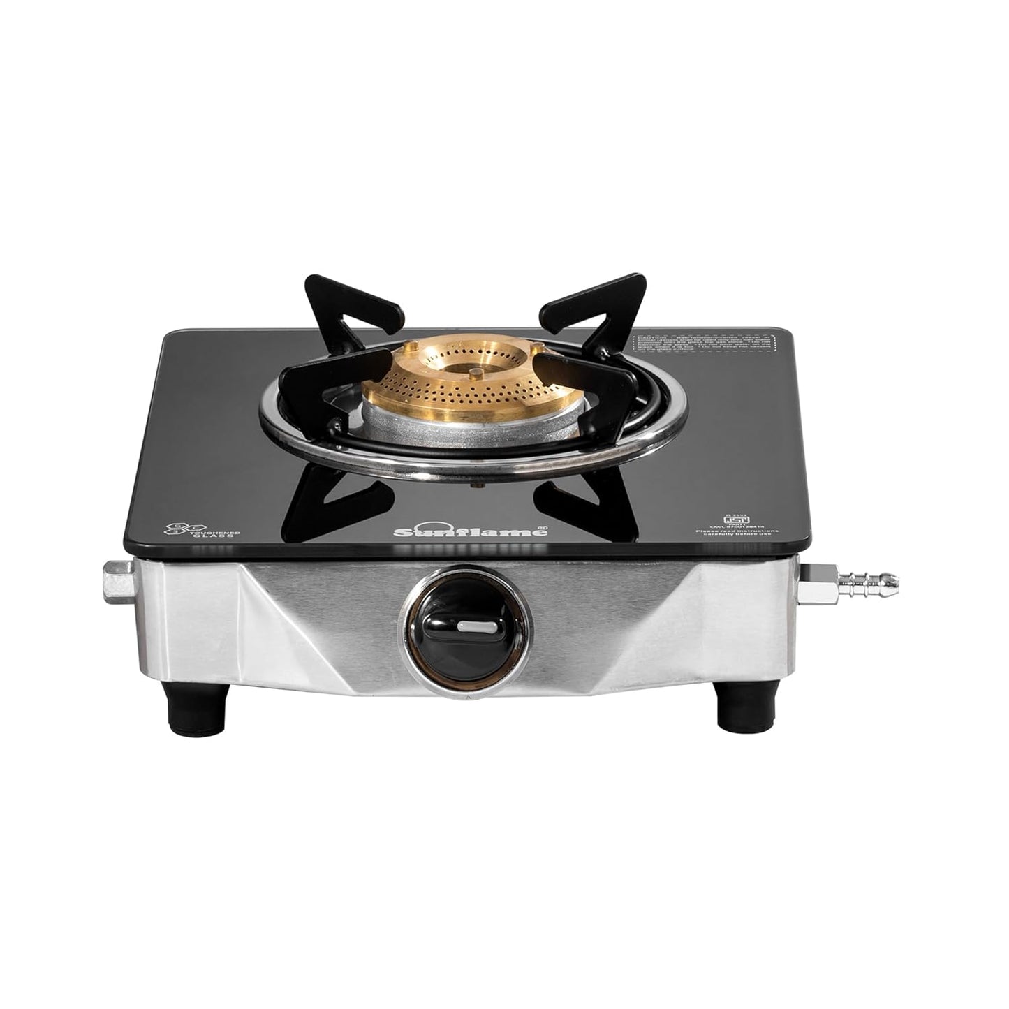 One Burner Gas Stove | Jumbo Burner | Heavy Duty Pan Support| Silver