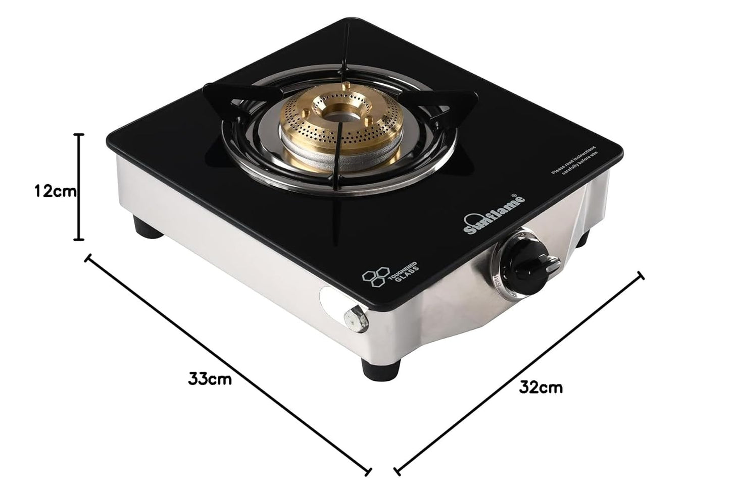 One Burner Gas Stove | Jumbo Burner | Heavy Duty Pan Support| Silver