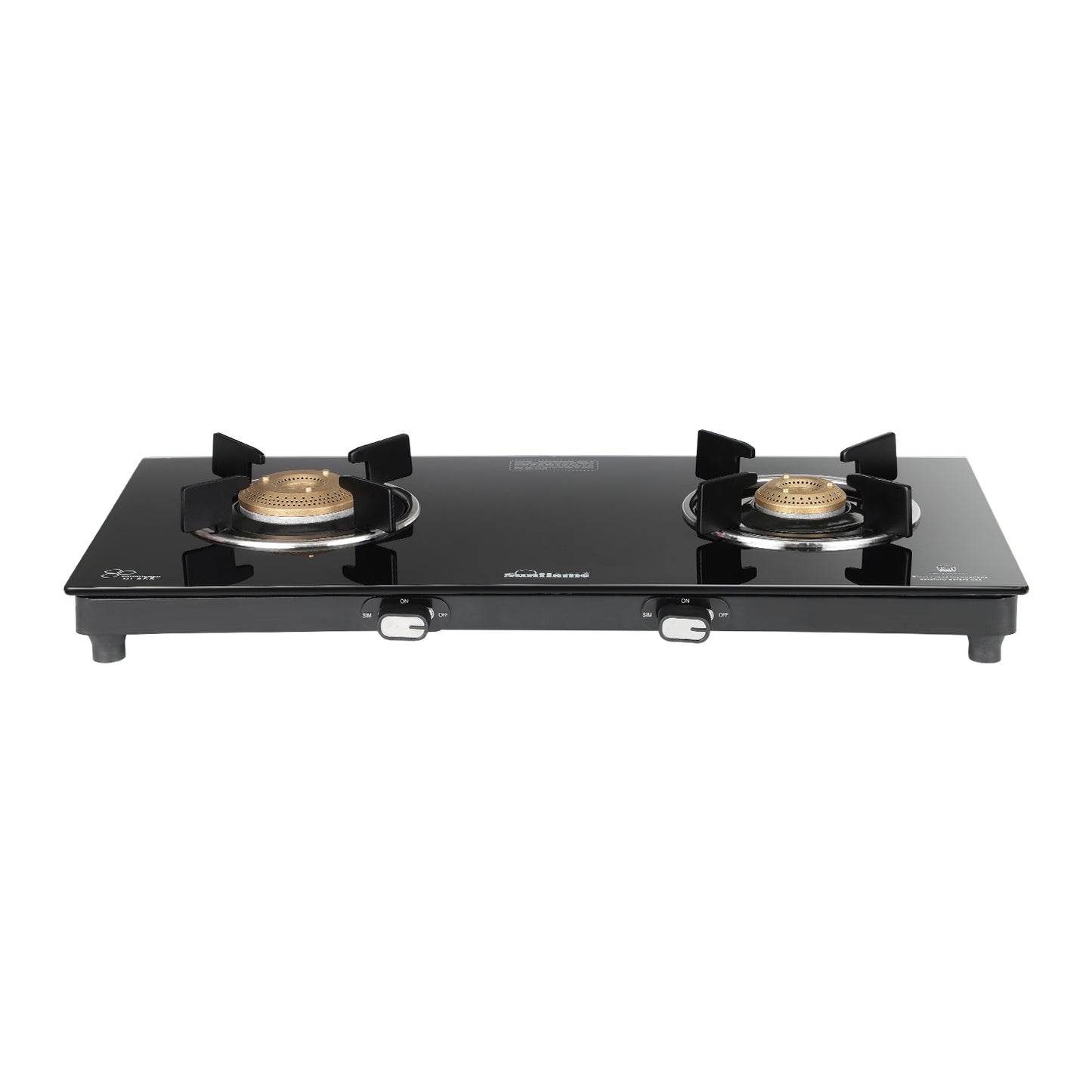 Zenial 2 Burner Slim Glass Top Gas Stove |80 cm Wide | Toughened Glass Top