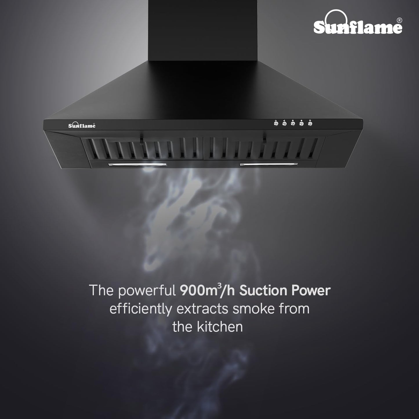 Maleo 60 BF Chimney | 60 cm | 900 m³/h Suction Capacity | Baffle Filters | Push Button Control