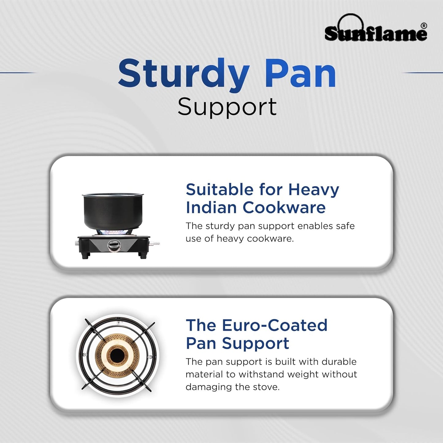 One Burner Gas Stove | Jumbo Burner Gas Stove | Heavy Duty Pan Support| Black