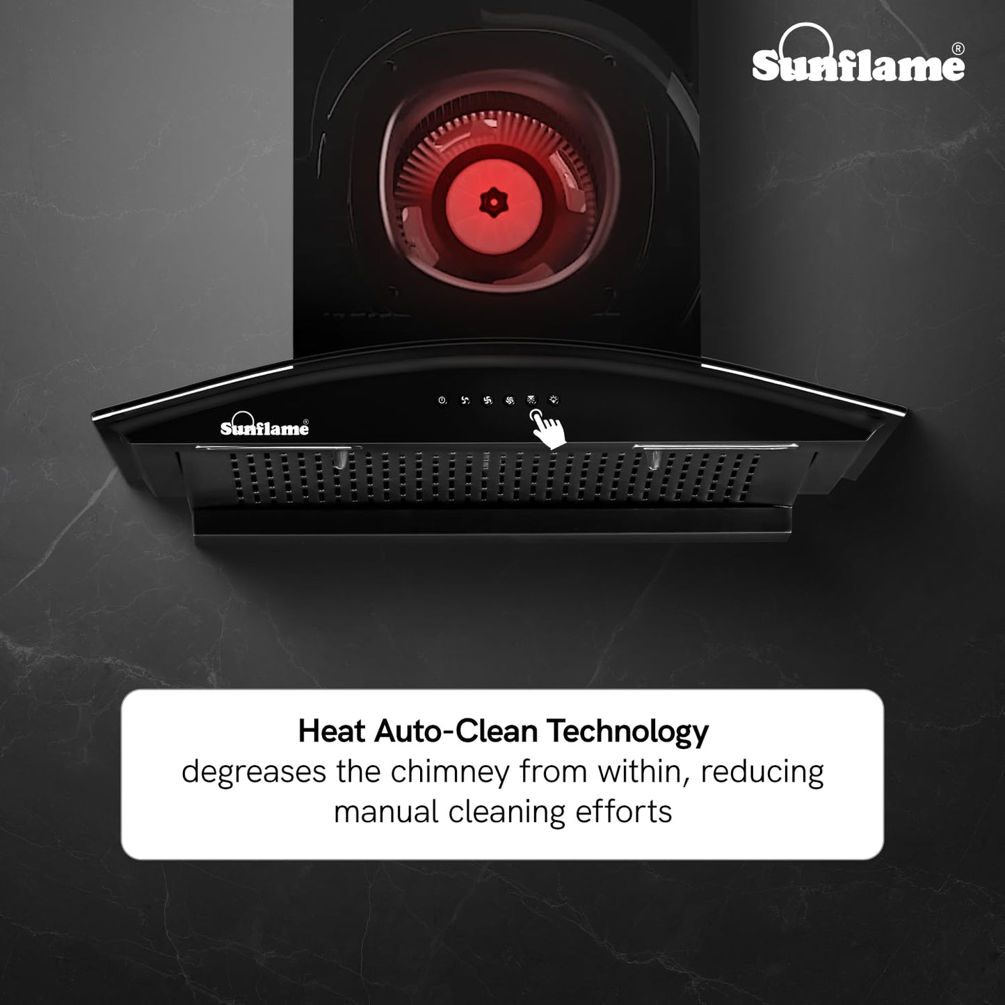 Lamia 60 FL HAC Filterless Auto-Clean Chimney | 60 cm | 1200 m³/h High Suction | Push Button Control