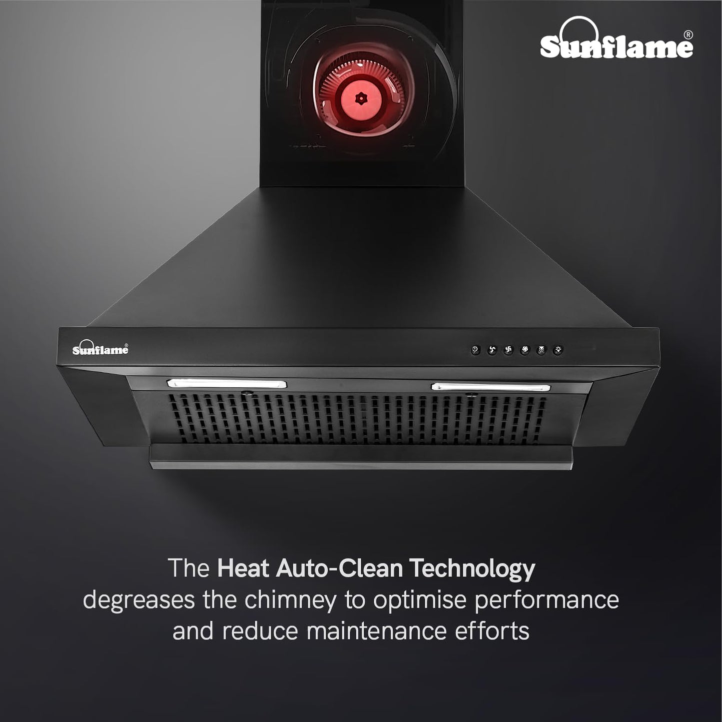 Maleo 60 FL HAC Filterless Auto-Clean Chimney | 60 cm| High Suction of 1200 m³/h | Push Button Control