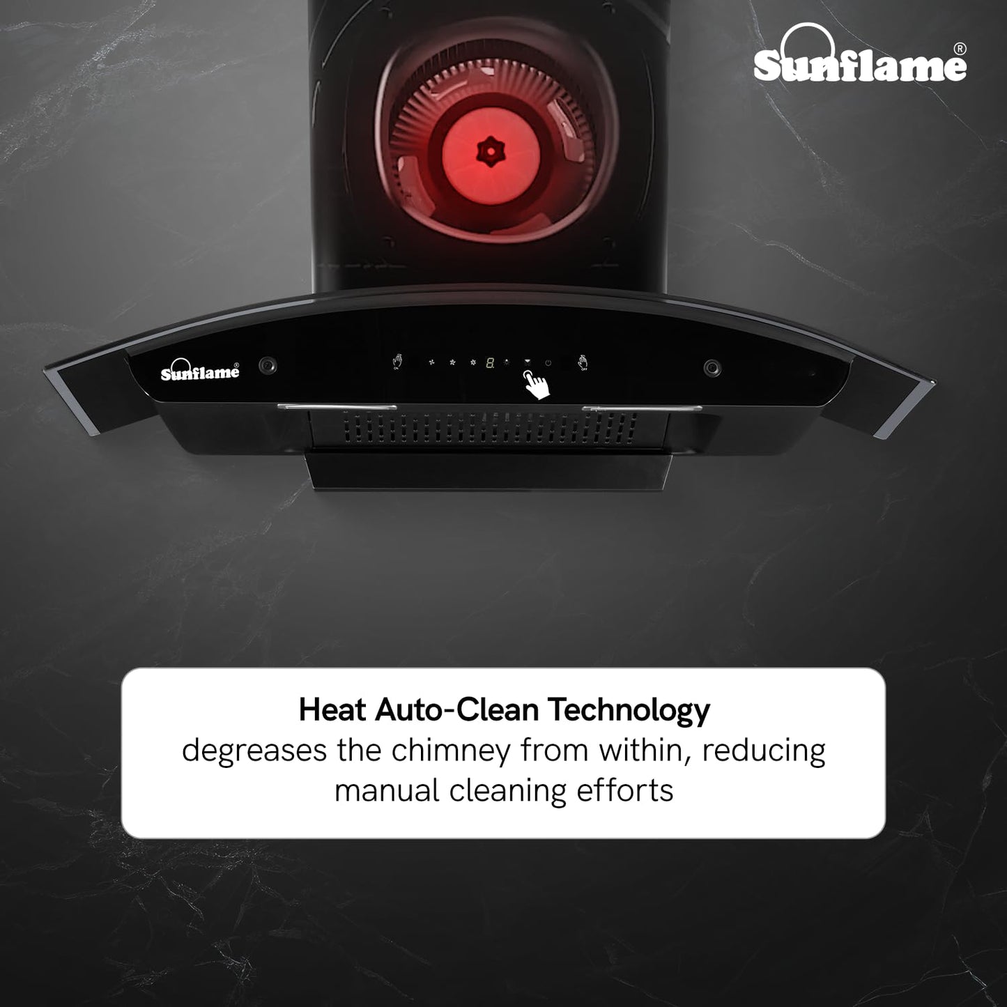 Lamia 90 FL HAC TC Filterless Auto-Clean Chimney | 90 cm | 1400 m³/h High Suction Capacity | Gesture Control with Touch Panel