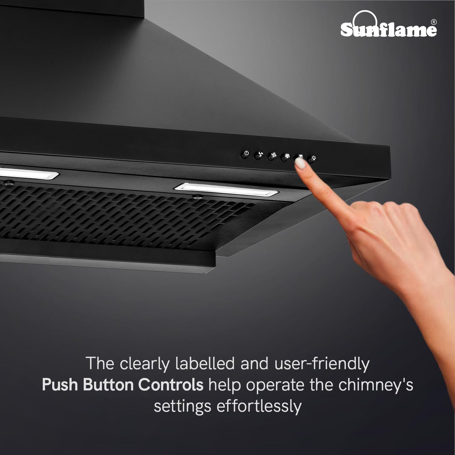 Maleo 60 FL HAC Filterless Auto-Clean Chimney | 60 cm| High Suction of 1200 m³/h | Push Button Control