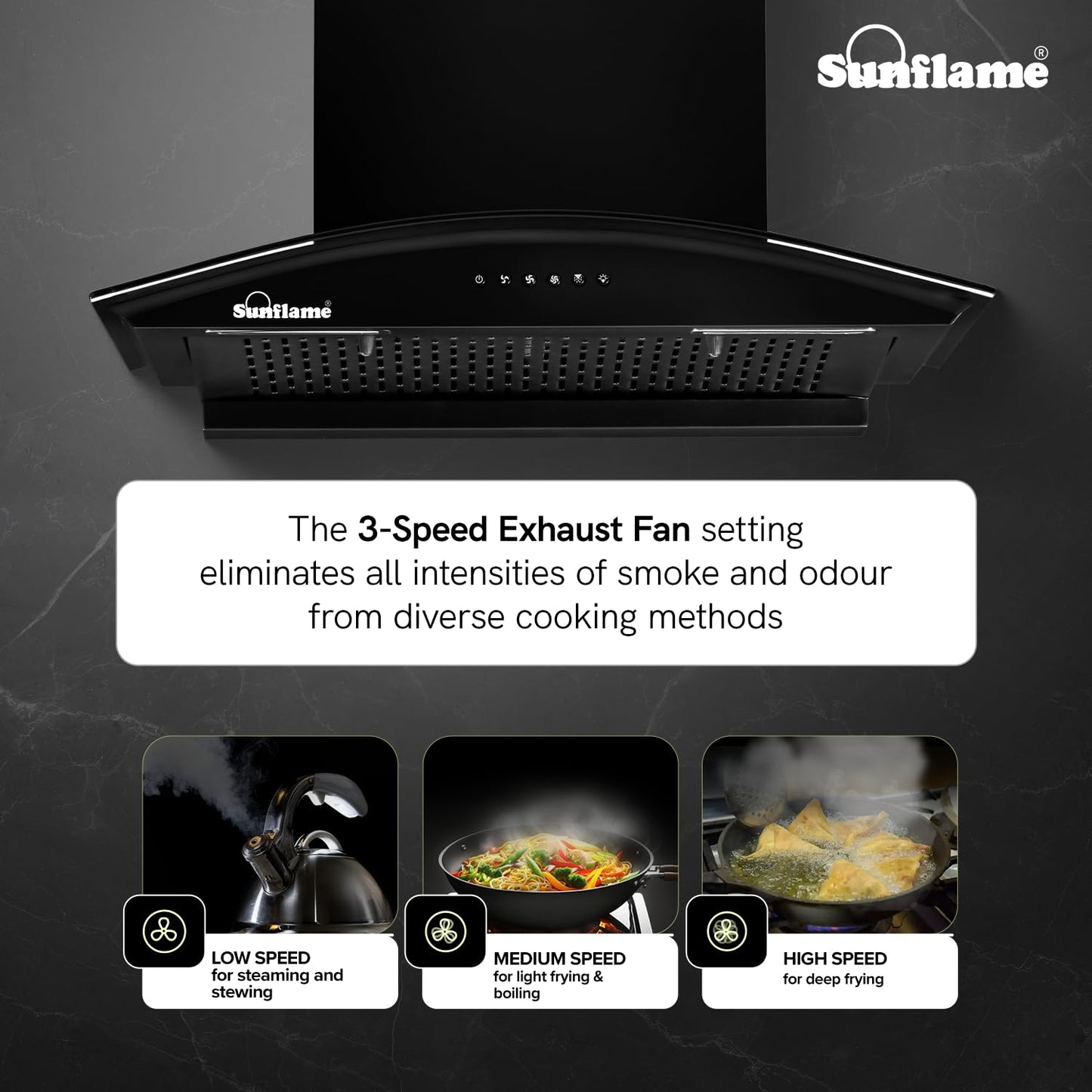 Lamia 60 FL HAC Filterless Auto-Clean Chimney | 60 cm | 1200 m³/h High Suction | Push Button Control