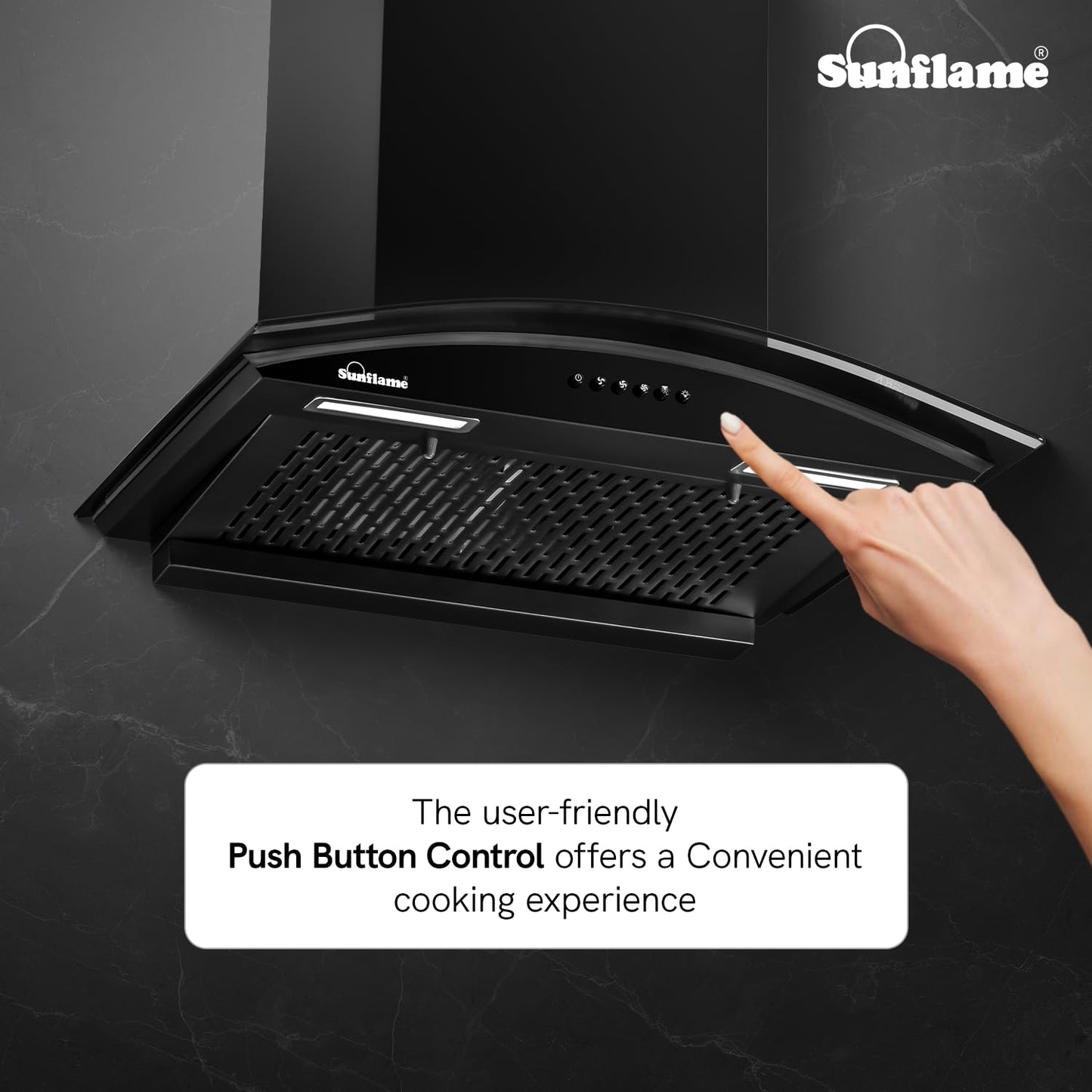 Lamia 60 FL HAC Filterless Auto-Clean Chimney | 60 cm | 1200 m³/h High Suction | Push Button Control