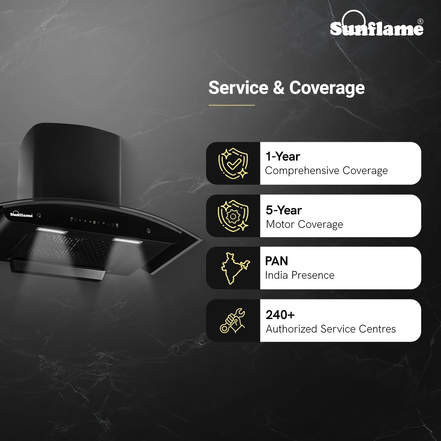 Lamia 90 FL HAC TC Filterless Auto-Clean Chimney | 90 cm | 1400 m³/h High Suction Capacity | Gesture Control with Touch Panel