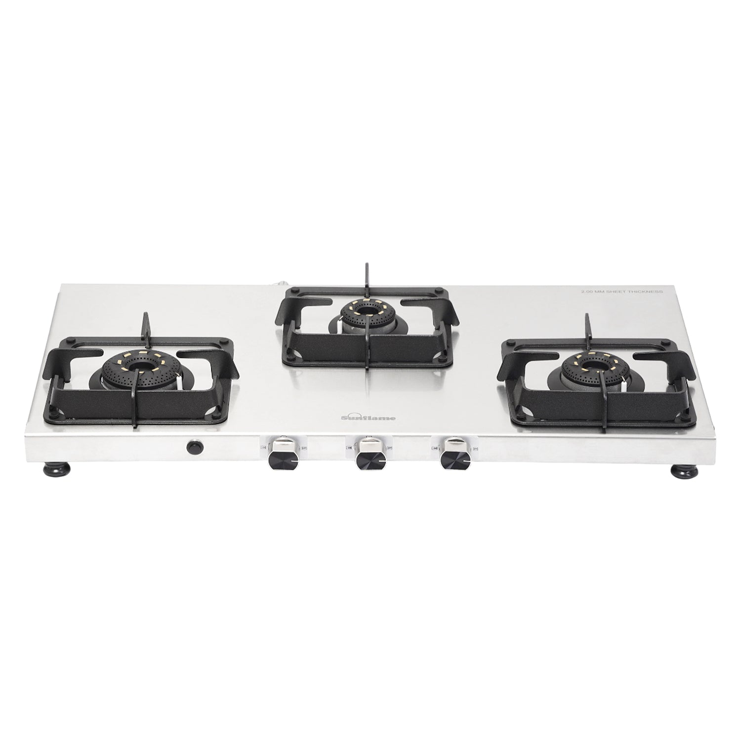 Sunflame Sunflame 3 Burner Ultra-slim Stainless Steel Gas Stove 77 cm | Forged ...