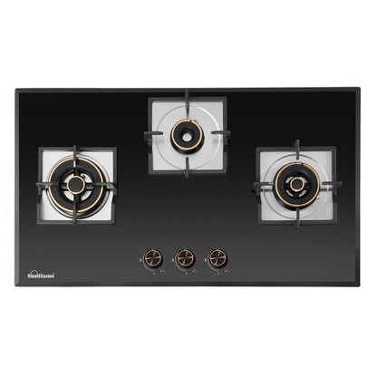 3 Burner Built-In & Countertop Flexi Hob 78 cm Wide | Bevelled Edges