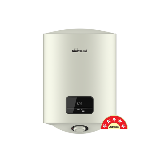 Sunflame Rolig DG Geyser 15 Litre Water Heater with Digital Display | Suitable for Hard Water | Energy Efficient 5 Star Rating | Advanced 4 layered Safety | 5 Year Inner Tank Warranty by Sunflame