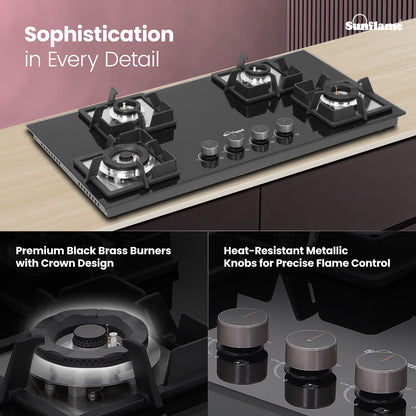 4 Burner Built-In & Countertop Flexi Hob 80 cm Wide |  Flame Failure Device
