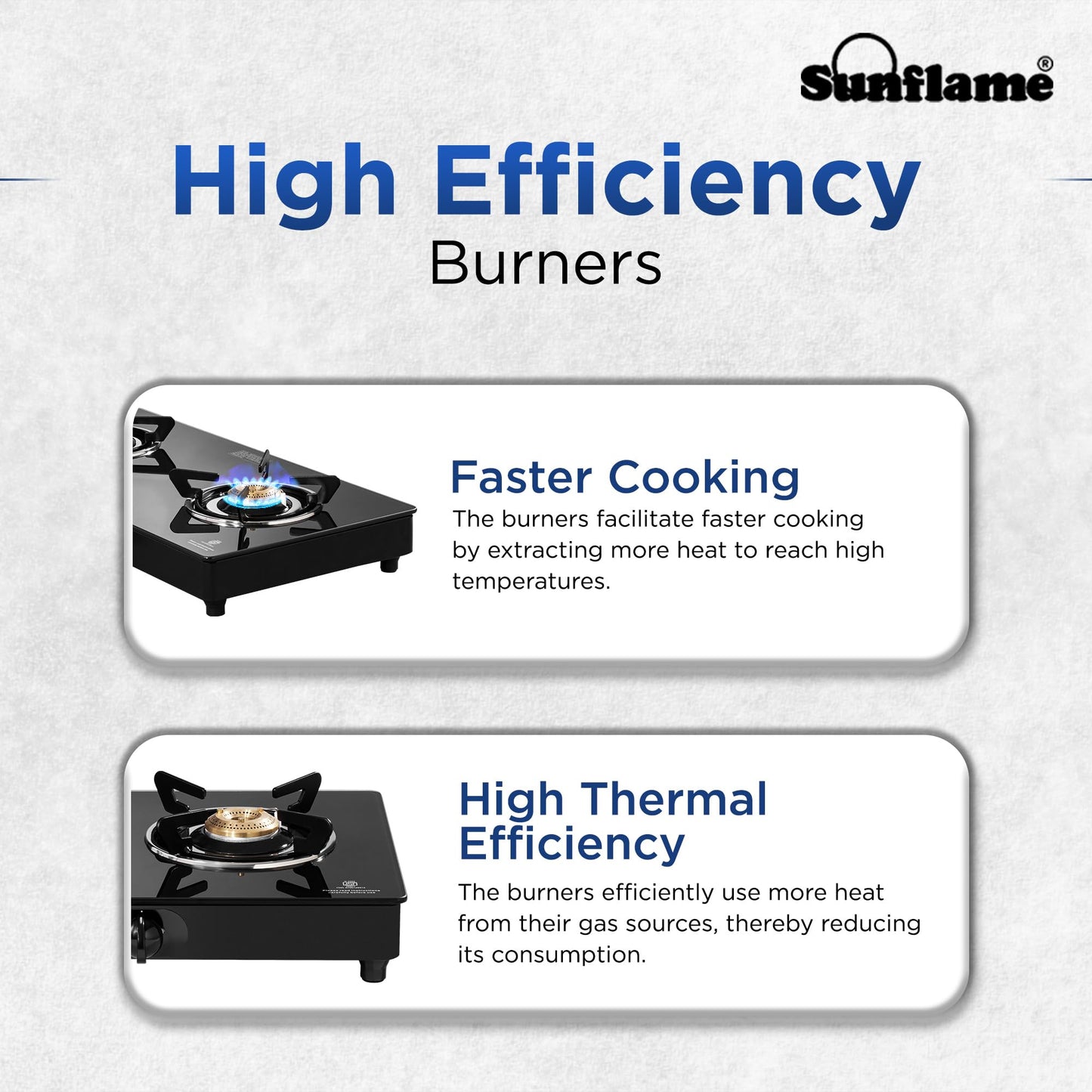 Crystal 2 Burner Gas Stove | Auto Ignition| 1 Medium and 1 Small Brass Burners |Toughened Glass Top | Blac