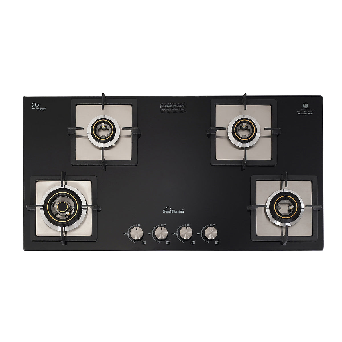 SFD 486 BCS 4 Burner Built-In & Countertop Flexi Hob 86 cm Wide | Ultra-Slim Body | 5 Year Glasstop Warranty
