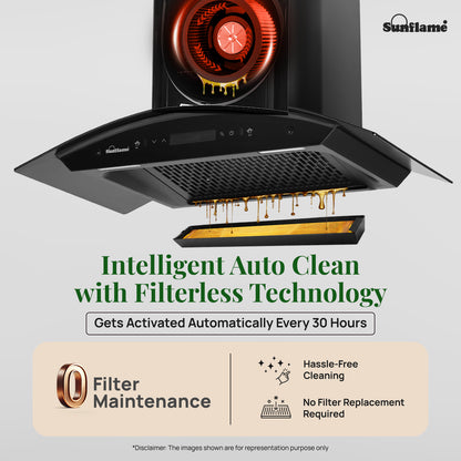 SF-SO75 | 75 cm BLDC Chimney | 1600 m³/hr Suction | Intelli Auto Clean | Low Noise Operation | Remote Control