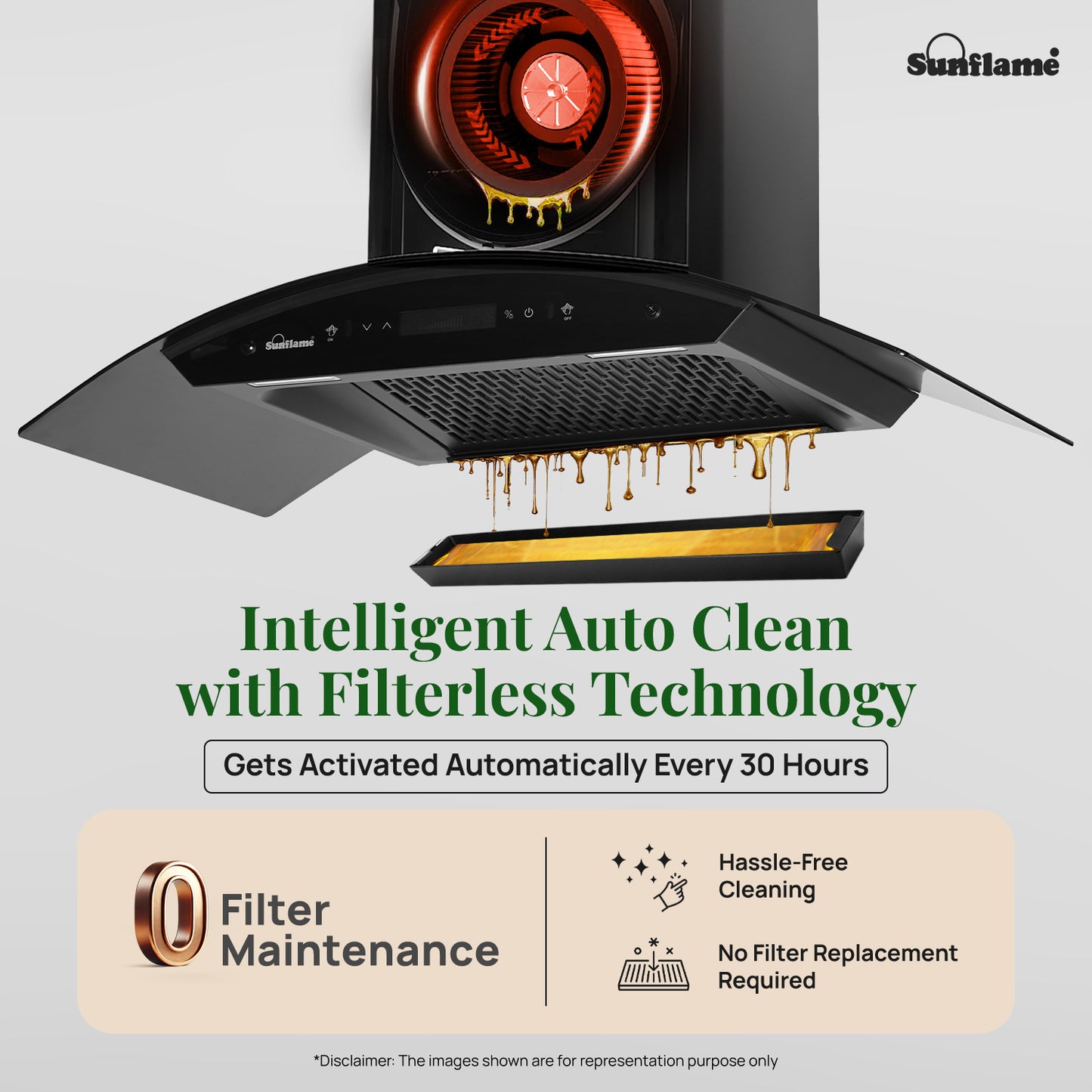 SF-SO90 | 90 cm BLDC Chimney | 1600 m³/hr Suction | Intelli Auto Clean | Low Noise Operation | Remote Control