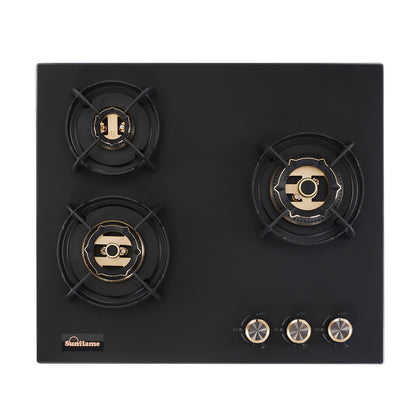 SHA 360 OBR 3 Burner Built-In & Countertop Flexi Hob 60 cm Wide | Flame Failure Device | 10 Year Glasstop Warranty
