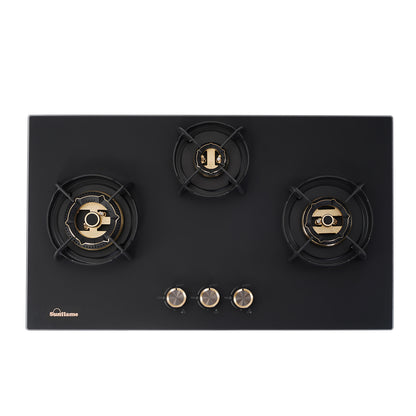 SHA 378 OBR 3 Burner Built-In & Countertop Flexi Hob 78 cm Wide | Flame Failure Device | 10 Year Glasstop Warranty