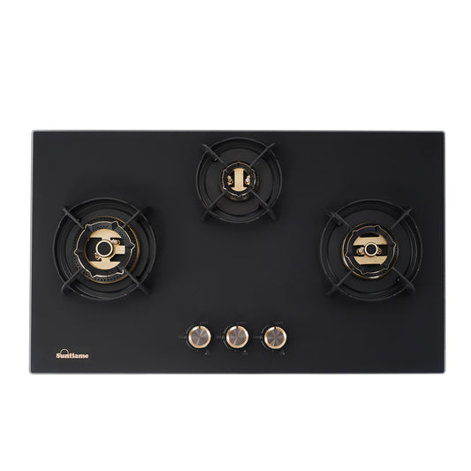 SHA 378 OBR 3 Burner Built-In & Countertop Flexi Hob 78 cm Wide | Flame Failure Device | 10 Year Glasstop Warranty