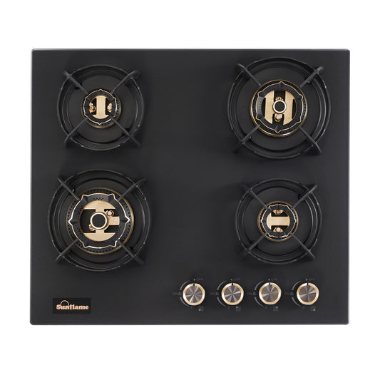 SHA 460 OBR 4 Burner Built-In & Countertop Flexi Hob 60 cm Wide | Flame Failure Device | 10 Year Glasstop Warranty