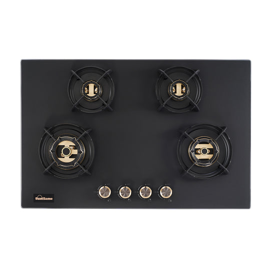 SHA 480 OBR 4 Burner Built-In & Countertop Flexi Hob 80 cm Wide | Flame Failure Device | 10 Year Glasstop Warranty