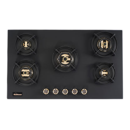 SHA 587 OBR 5 Burner Built-In & Countertop Flexi Hob 87 cm Wide | Flame Failure Device | 10 Year Glasstop Warranty