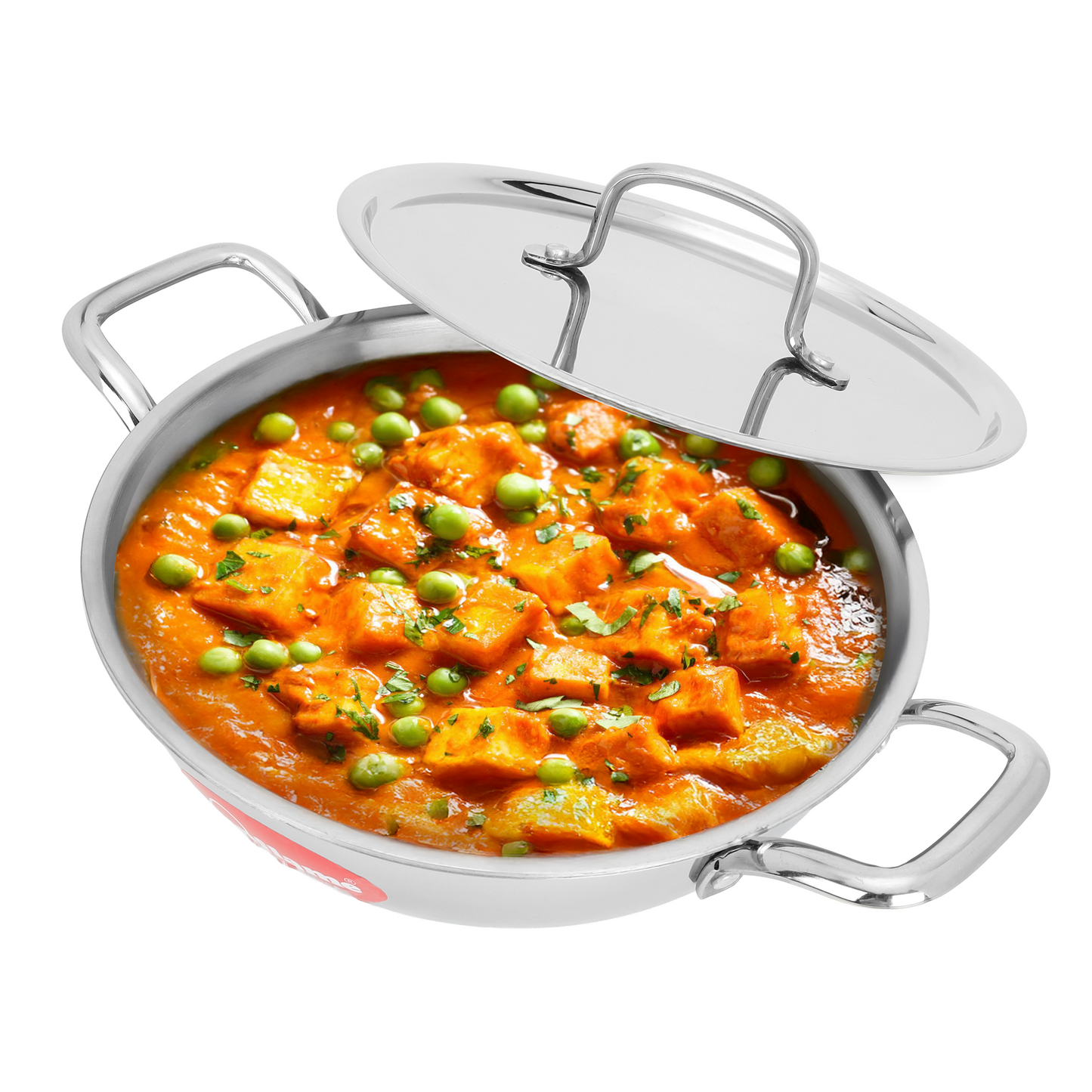Triply Kadhai with Stainless Steel Lid | 26 cm Diameter | Induction and Gas Stove Compatible