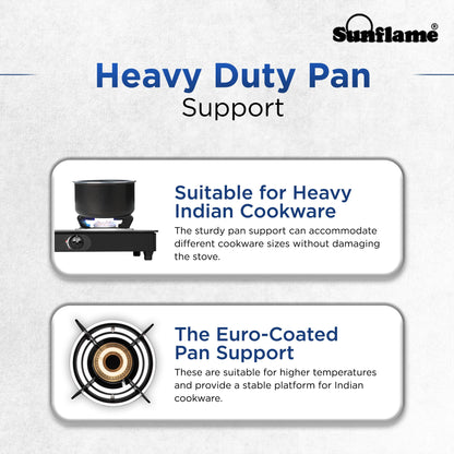 Crystal 2 Burner Gas Stove | Auto Ignition| 1 Medium and 1 Small Brass Burners |Toughened Glass Top | Blac