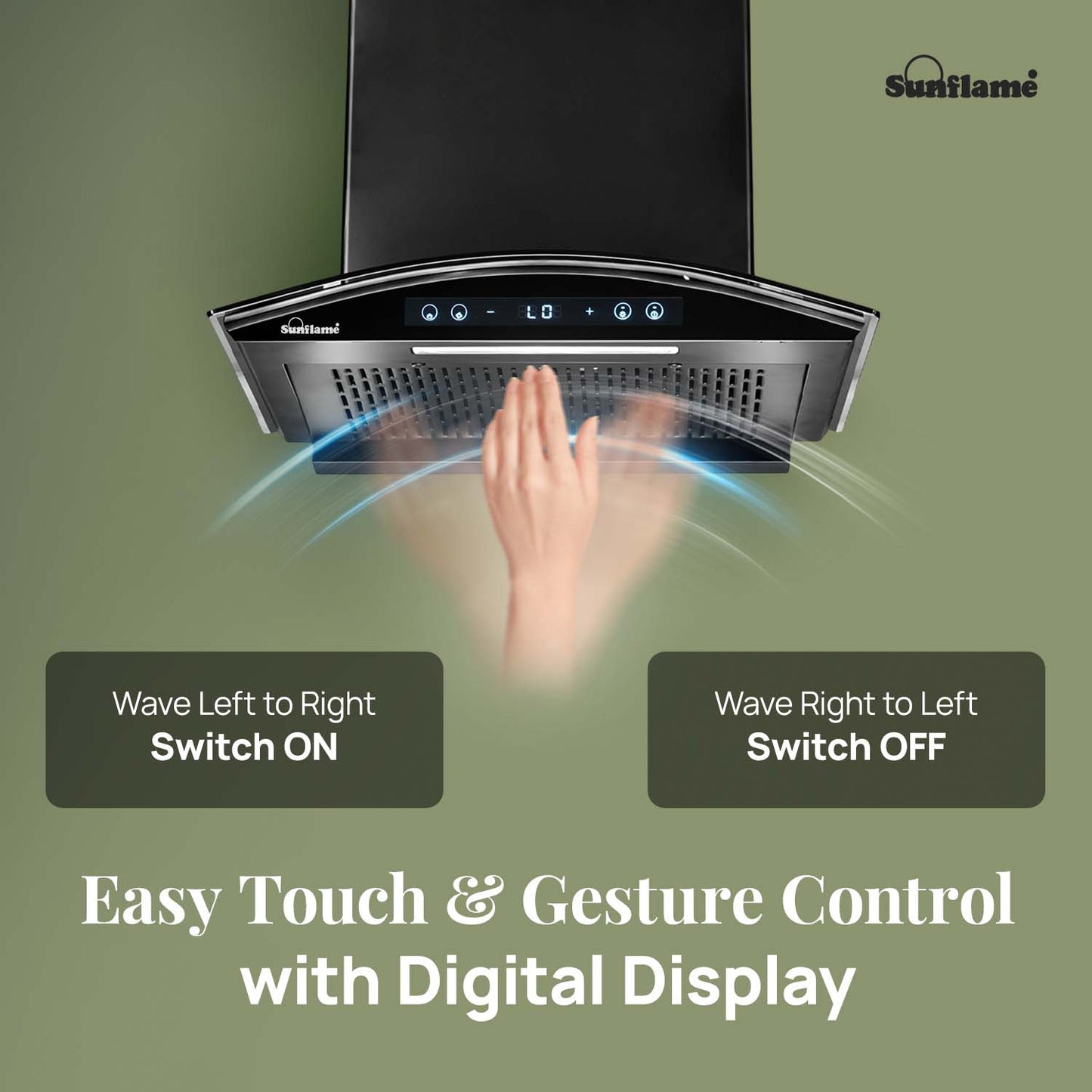 SF-RE60 | 60 cm BLDC Chimney | 1400 m³/hr suction | Low Noise Operation | Heat Auto Clean