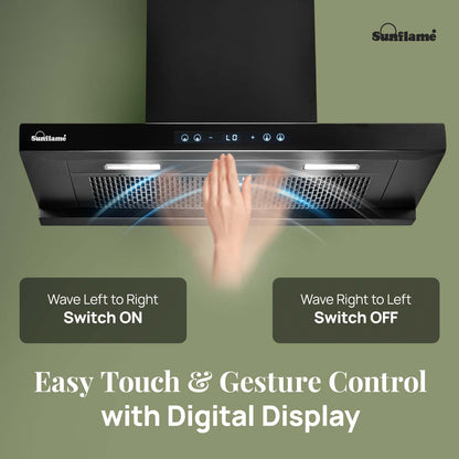 SF-AS90 | 90 cm BLDC Chimney | 1400 m³/hr suction | Low Noise Operation | Heat Auto Clean