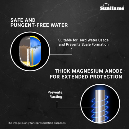 Sunflame Rolig DG Geyser 10 Litre Water Heater with Digital Display | Suitable for Hard Water | Energy Efficient 5 Star Rating | Advanced 4 layered Safety | 5 Year Inner Tank Warranty by Sunflame