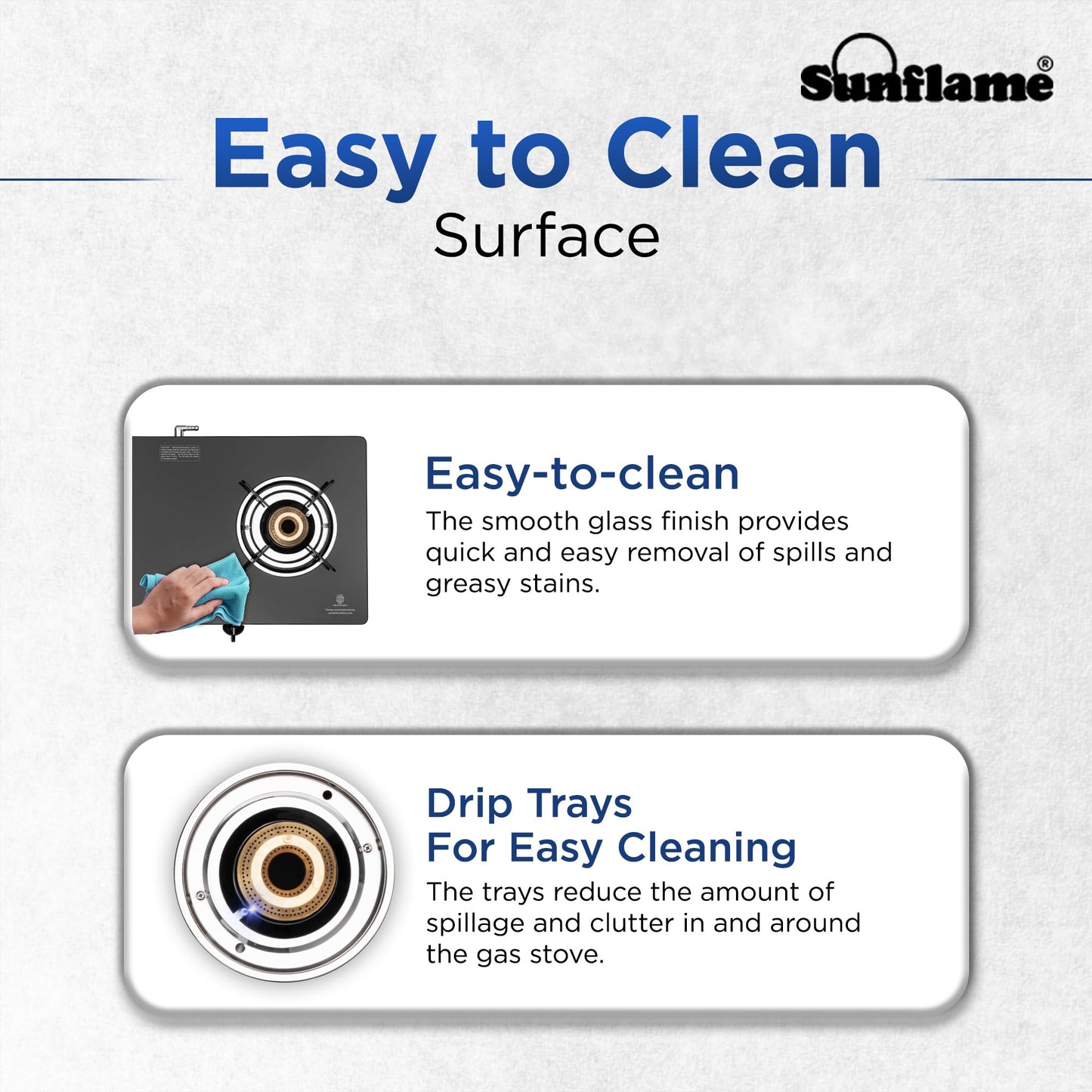 Crystal 2 Burner Gas Stove | Auto Ignition| 1 Medium and 1 Small Brass Burners |Toughened Glass Top | Blac