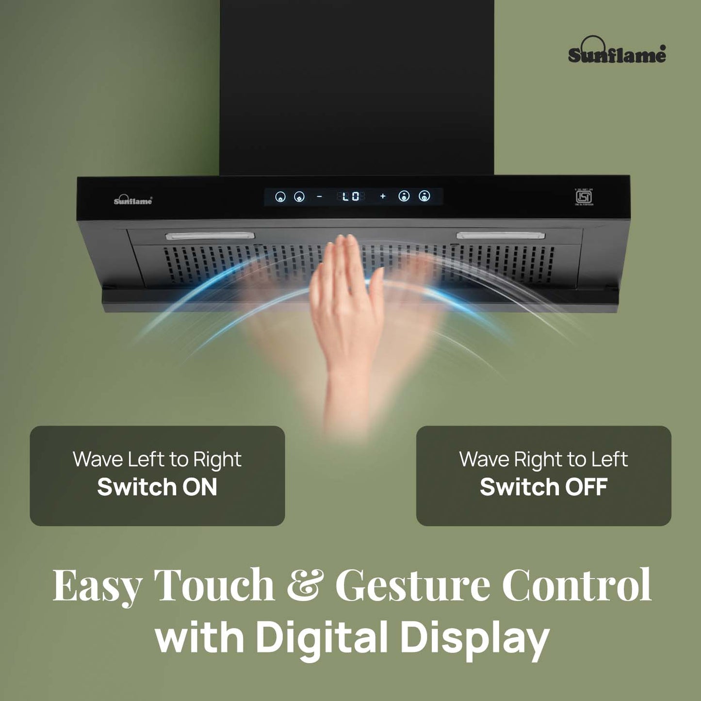 SF-AS75 | 75 cm BLDC Chimney | 1400 m³/hr suction | Low Noise Operation | Heat Auto Clean