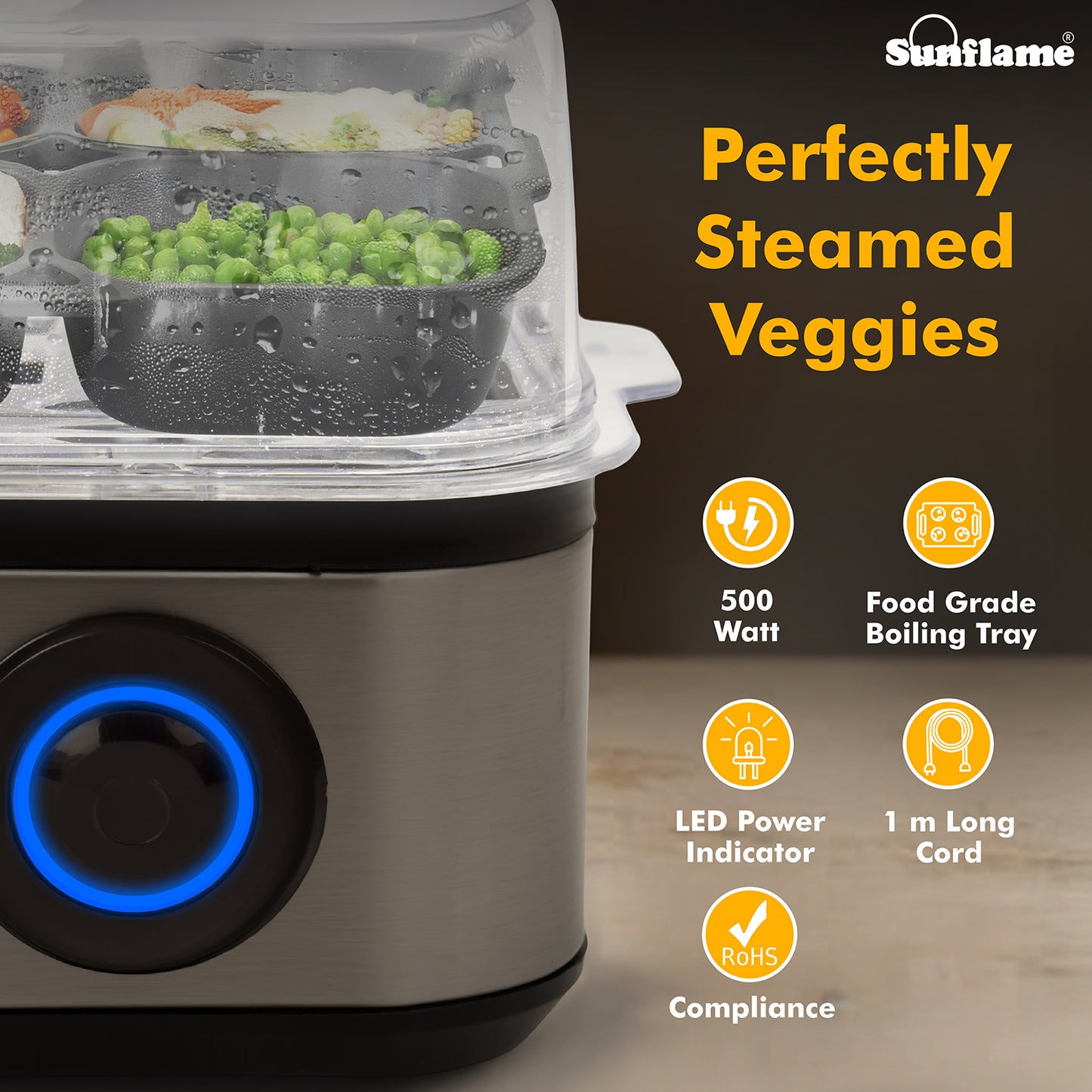 3-in-1 Egg Boiler | Boil 8 Eggs, Poach 4 Eggs, Steam Vegetables | 1 Year Warranty
