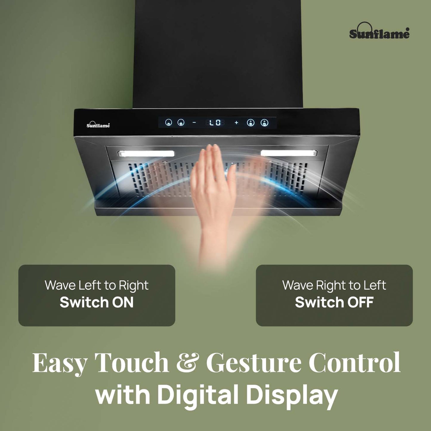 SF-AS60 | 60 cm BLDC Chimney | 1400 m³/hr suction | Low Noise Operation | Heat Auto Clean