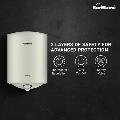 Sunflame Rolig 3kW Geyser 10 Litre Water Heater | 33% Faster Heating | Suitable for Hard Water | Energy Efficient 5 Star Rating | Advanced 4-layered Safety | 5 Year Inner Tank Warranty by Sunflame
