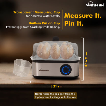 3-in-1 Egg Boiler | Boil 8 Eggs, Poach 4 Eggs, Steam Vegetables | 1 Year Warranty