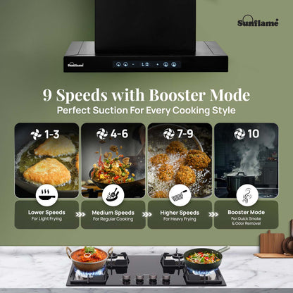 SF-AS60 | 60 cm BLDC Chimney | 1405 m³/hr suction | Low Noise Operation | Heat Auto Clean
