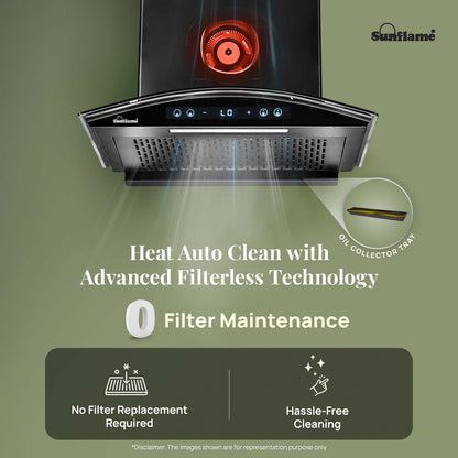 SF-RE60 | 60 cm BLDC Chimney | 1400 m³/hr suction | Low Noise Operation | Heat Auto Clean