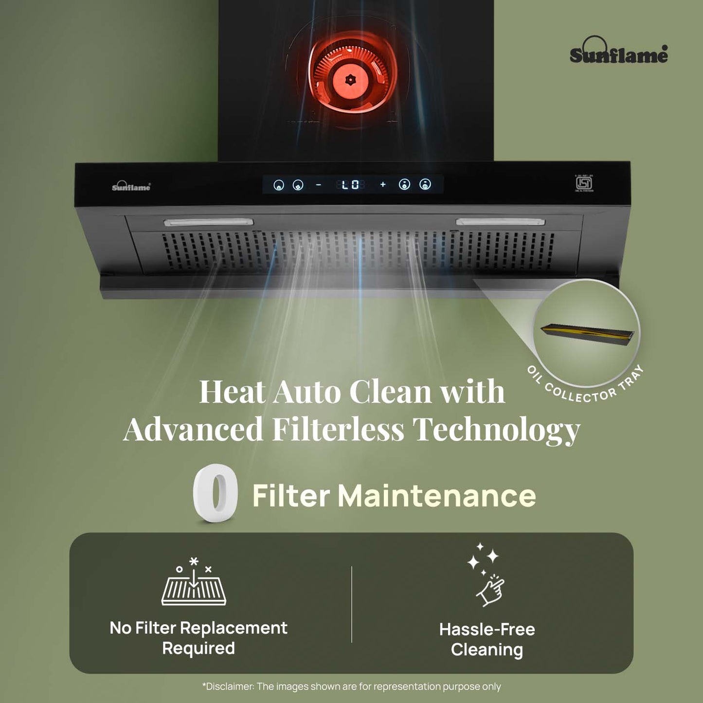 SF-AS75 | 75 cm BLDC Chimney | 1400 m³/hr suction | Low Noise Operation | Heat Auto Clean