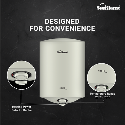 Sunflame Rolig 3kW Geyser 10 Litre Water Heater | 33% Faster Heating | Suitable for Hard Water | Energy Efficient 5 Star Rating | Advanced 4-layered Safety | 5 Year Inner Tank Warranty by Sunflame