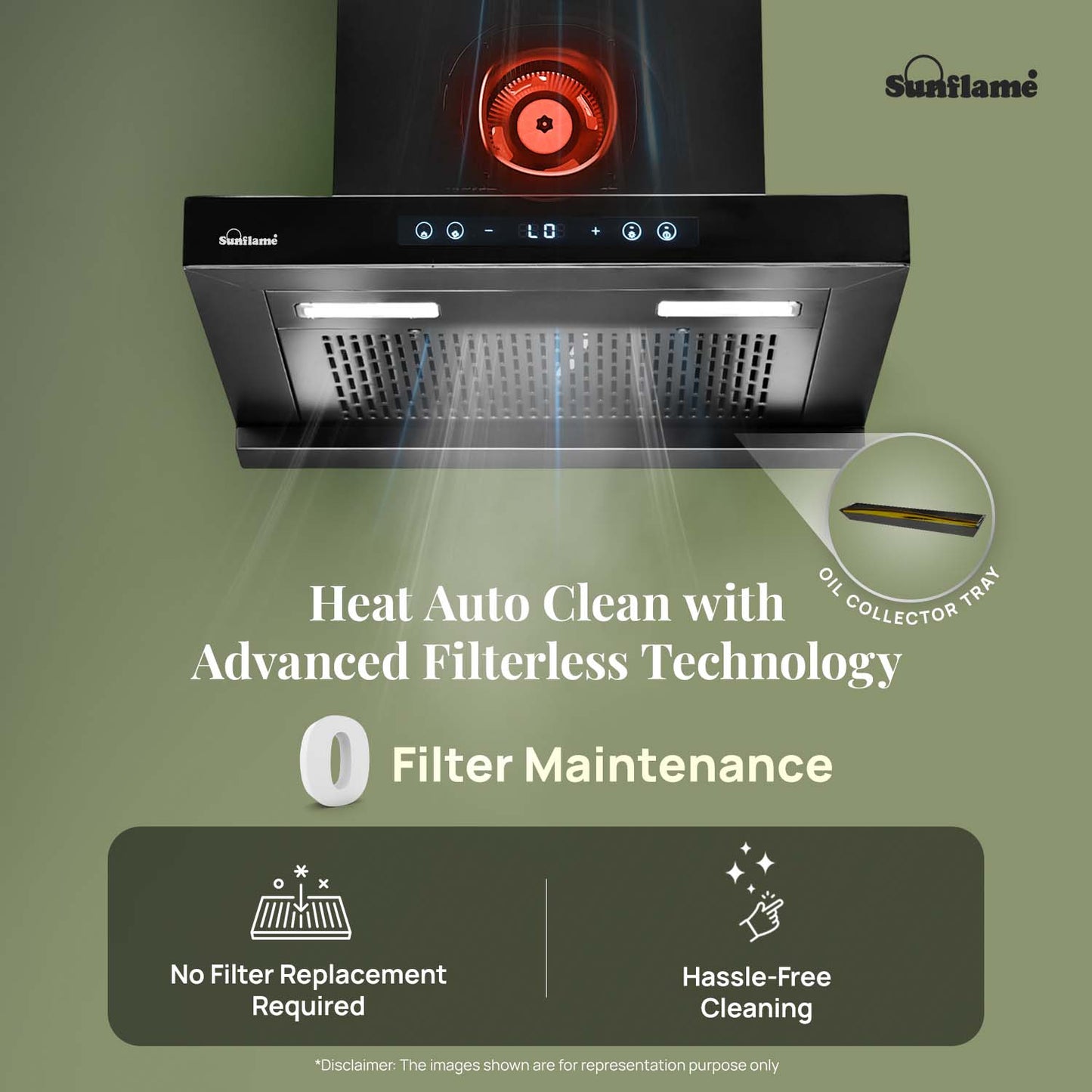 SF-AS60 | 60 cm BLDC Chimney | 1400 m³/hr suction | Low Noise Operation | Heat Auto Clean