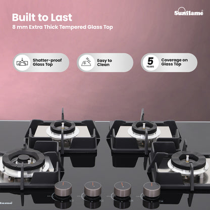 4 Burner Built-In & Countertop Flexi Hob 65 cm Wide | Flame Failure Device