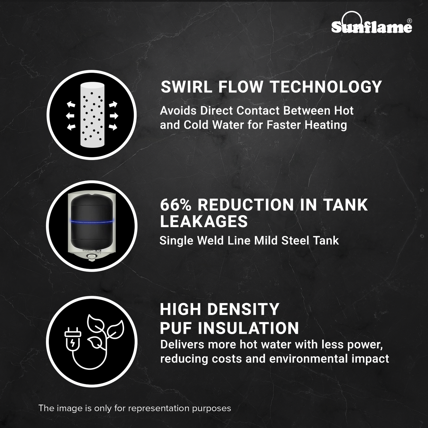 Sunflame Rolig 3kW Geyser 10 Litre Water Heater | 33% Faster Heating | Suitable for Hard Water | Energy Efficient 5 Star Rating | Advanced 4-layered Safety | 5 Year Inner Tank Warranty by Sunflame