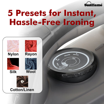 Steam Iron 1600 W with German Weilburger Non-Stick Coating | Large 220 ml Water Tank | High Steaming Rate I Self Cleaning Function | Vertical and Horizontal Ironing