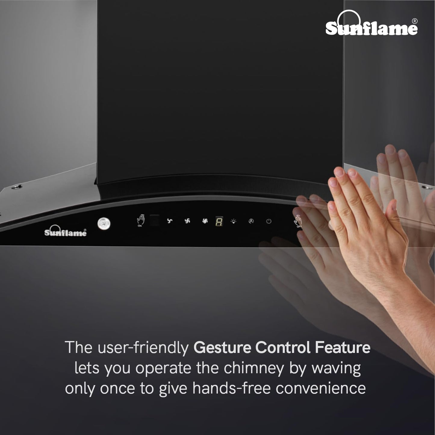 Roma High Efficiency Filterless Auto-Clean Chimney | 60 cm | 1200 m³/h Suction Capacity | Gesture Control with Touch Panel