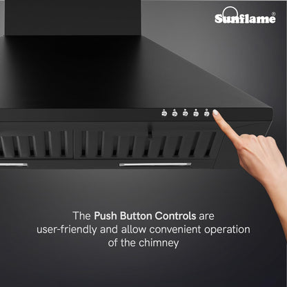 Maleo 60 BF Chimney | 60 cm | 900 m³/h Suction Capacity | Baffle Filters | Push Button Control